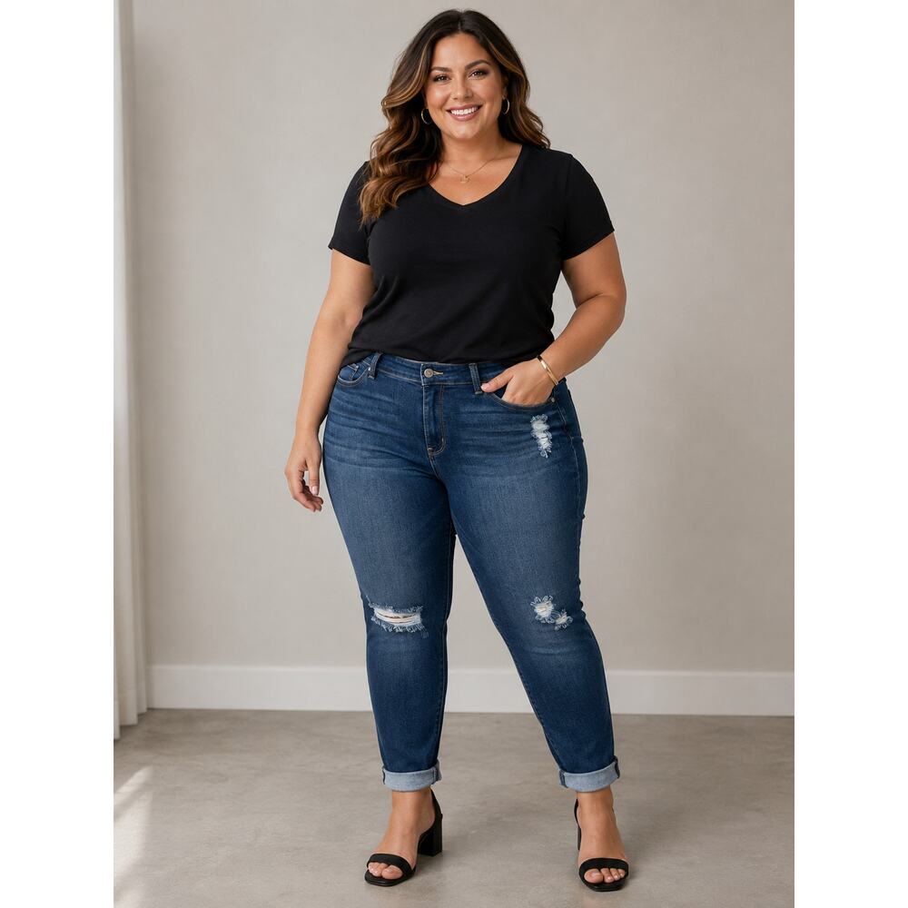 Judy Blue High Rise Destroyed Boyfriend Jeans Women Size 18W - Picture 1 of 11
